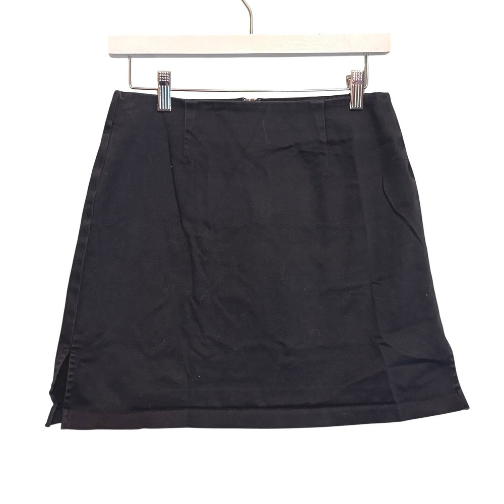 Montana Blues Womens Slit Stretch Casual Going Out Denim Mini Skirt Black Size 7
